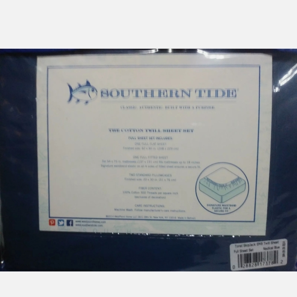 New Southern Tide Full size sheet set Blue - Picture 6 of 6